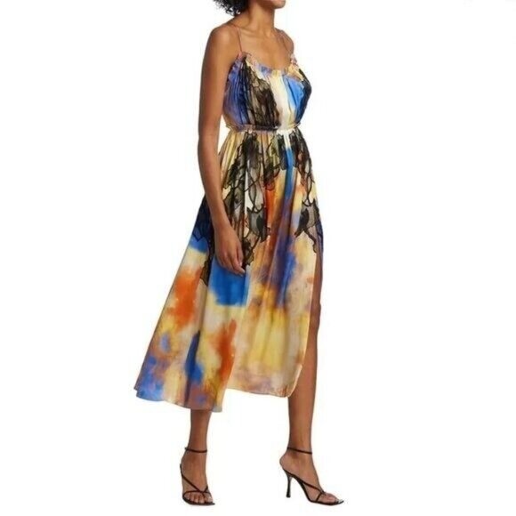 JASON WU COLLECTION RUNWAY OMBRE SILK MIDI DRESS SIZE S/M NEW - Picture 5 of 14